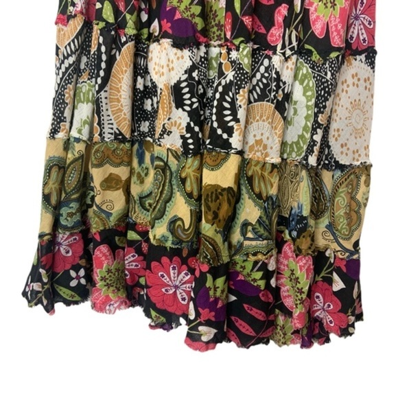 Vintage Tiara Peasant Cottage Core Floral Paisley Cotton Colorful Maxi Skirt - Picture 5 of 15